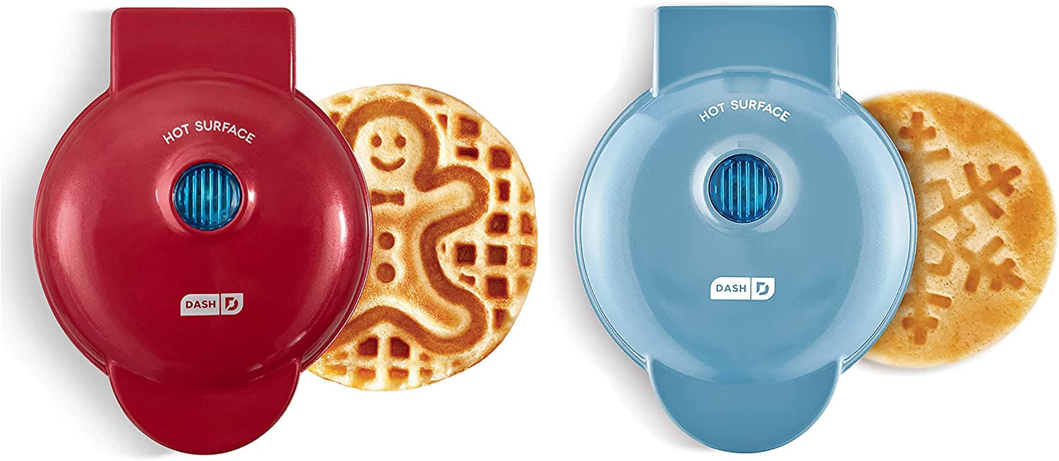 Dash Mini Waffle Maker (2 Pack) Para Waffles Individuais Browns Hash Keto Chaffles Com Superfícies Fáceis De Limpar Antiaderente 4 Poleg