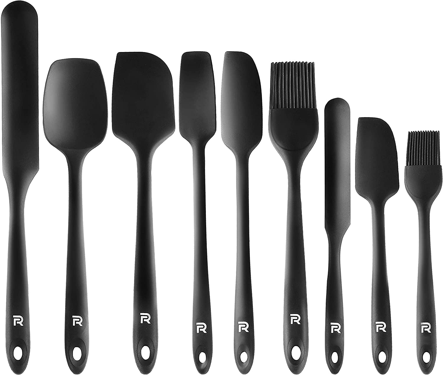 Riveira Silicone Spatula Set 9-piece 600°f+ Utensílios De Cozinha Resistentes Ao Calor Conjunto Utensílios De Cozinha Definir Espátulas De B