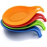 Ineibo Kitchen Silicone Spoon Rest Flexível Em Forma De Amêndoa Silicone Cozinha Utensílio De Cozinha Rest Ladle Spoon Holder Bpa Free  S