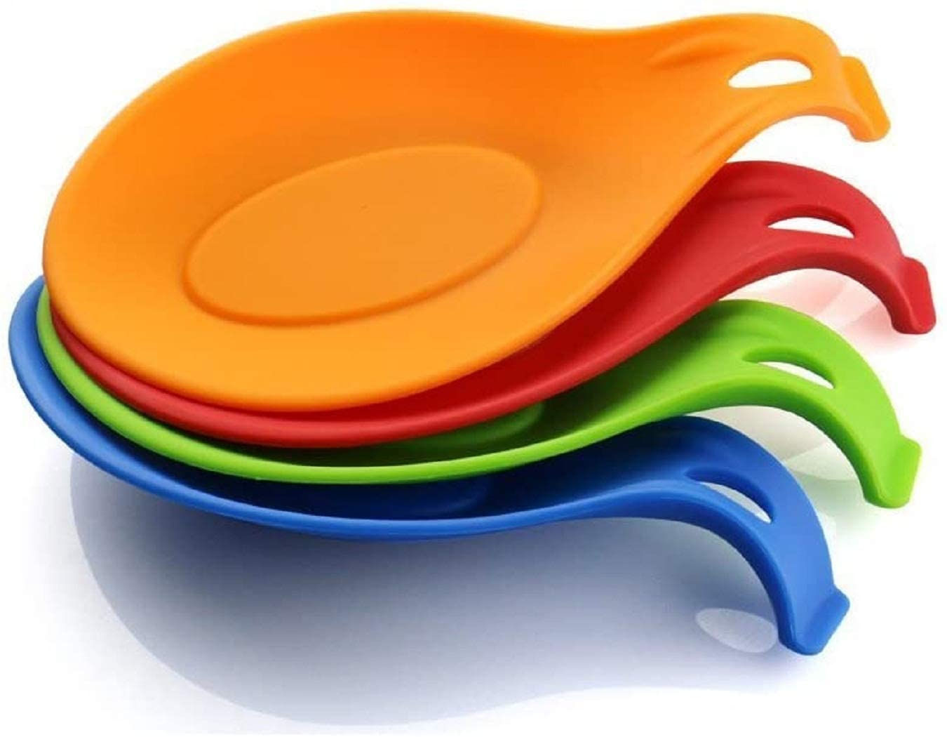 Ineibo Kitchen Silicone Spoon Rest Flexível Em Forma De Amêndoa Silicone Cozinha Utensílio De Cozinha Rest Ladle Spoon Holder Bpa Free  S