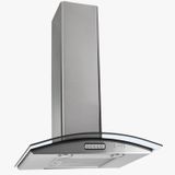 Coifa De Parede 60cm Vidro Curvo Duto Slim Inox 220v Fogatti