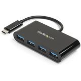 Startech.com Hub Usb-c De 4 Portas - Usb-c Portátil Para 4x Usb-a Hub - Hub Usb 3.1 Gen 1 Type-c Alimentado Por Barramento - Conector De Por