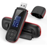 Agptek U3 Usb Stick Mp3 Player, 8gb Music Player Suporta Bateria Aaa Substituível, Gravação, Rádio Fm, Expansível Até 128gb, Preto
