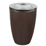 Lixeira Fibra De Vidro Bronze Fosco 50l Com Tampa Basculante Em Alumínio Bronze Fosco