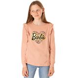 Barbie T-shirt Meninas Crianças Boneca Leopardo Estampa Coração Rosa Fr