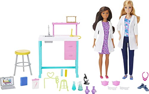 Barbie Science Lab Playset Com 2 Bonecas, Bancada De Laboratório E 10+