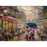 Ceaco 750 Peça Thomas Kinkade - Disney Dreams, Mickey E Minnie Em Paris Jigsaw Puzzle, Crianças E Adultos