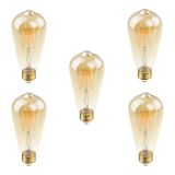 Kit 5 Lampada Led Filamento Industrial Ambar 4w Vintage