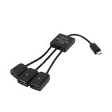 Adaptador De Cabo 3 Em 1 Usb 2.0 Otg, Extensão Micro Hub