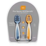 Numnum Pré-colher Gootensils | Baby Spoon Set (primeira Etapa + Segunda Etapa) | Bpa Free Silicone Self Feeding Baby + Toddler Utensil | 1