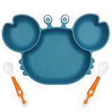 Yiveko Baby Plates Com Sucção Dividida, Garfo De Colher De Bebê Definido Para Crianças, Pratos De Silicone Para Crianças Com Pratos Infantis De Sucçã