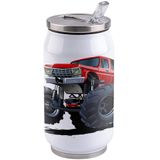 Tumbler De Aço Inoxidável De 14oz Com Tampa &amp, Palha-parede Dupla Vácuo De Parede Caneca De Viagem Isolada, Tratores Monster Truck Garrafa De Água