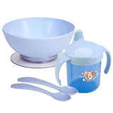 Kit Para Refeição Bebê Prato Com Ventosa Colher E Caneca