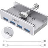 Orico Powered Usb Hub Tipo C Para Adaptador Usb 3.0 Com 4 Portas Usb 3.0, Hub Usb De Alumínio Mountable Compacto, Transferência De Velocidade Rápida