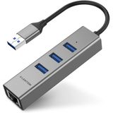 Lention 3 Portas Usb 3.0 Hub Com Gigabit Ethernet Network Rj45 Lan Adapter Compatível Para Macbook Air/pro (geração Anterior), Imac, Surface, Chromeb