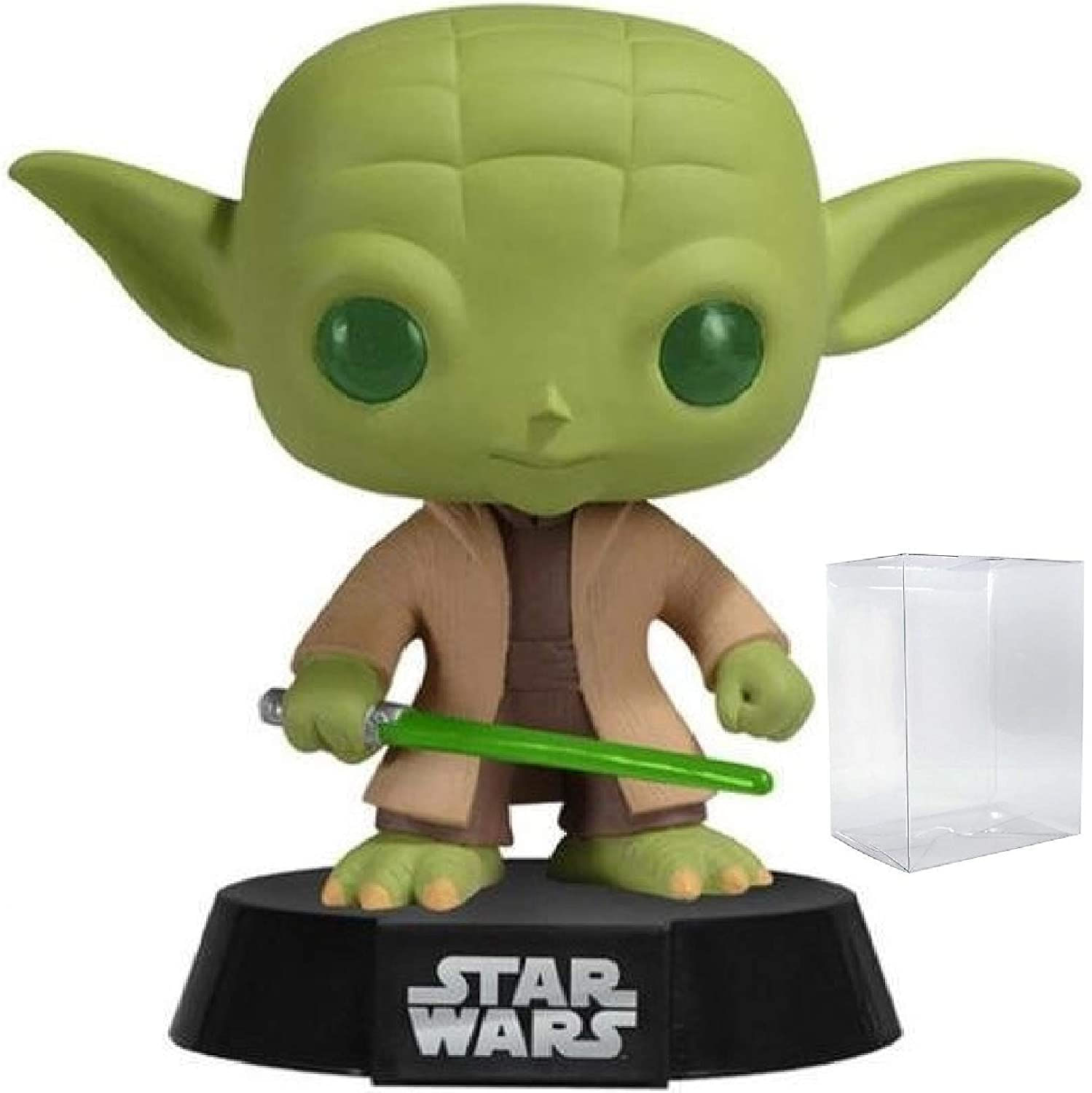 Funko Pop! Star Wars Master Jedi Yoda Com Sabre De Luz 02 Vinyl Bobble-head Figure (empacotado Com Caixa Pop Box Protector Case)