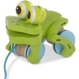 Melissa &amp;amp Doug Primeira Peça Frolicking Frog Wooden Pull Toy