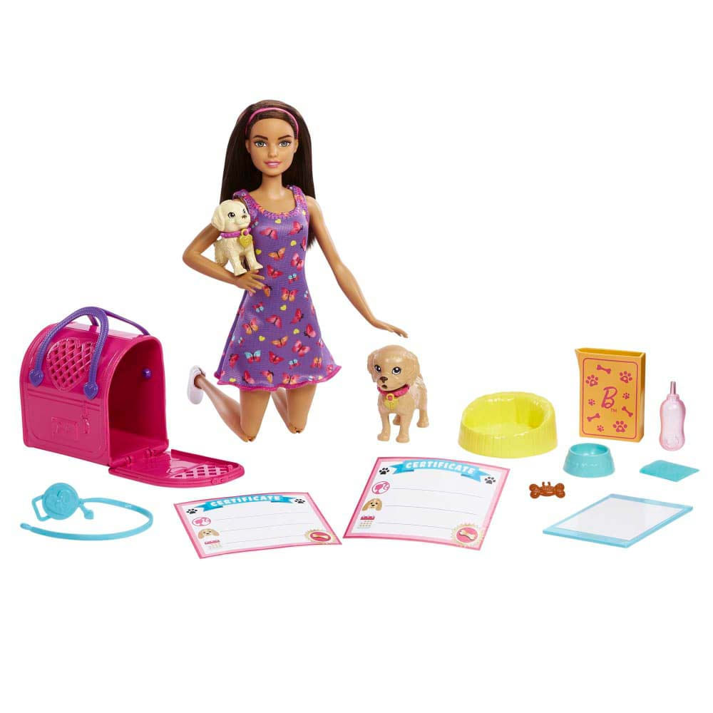 Boneca Barbie Pets Adota Cachorrinhos Latina Mattel