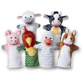 Melissa &amp;amp Doug Barn Buddies Hand Puppets Set Of 6 (vaca Ovelha Cavalo Pato Frango Porco)