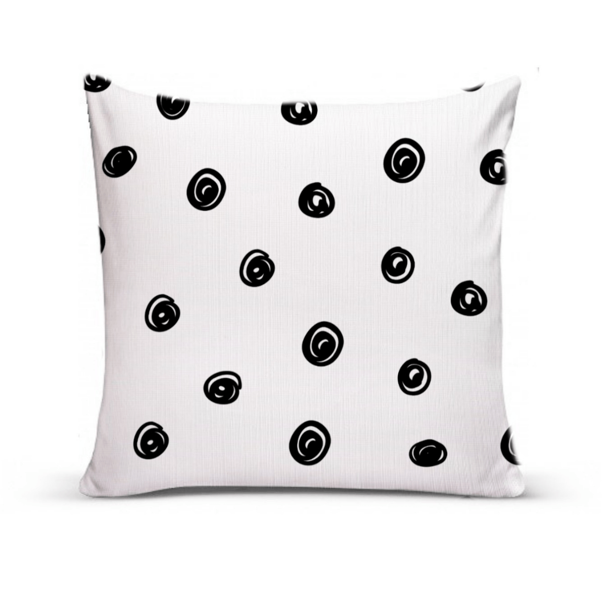 Capa De Almofada Para Sofá Sala 40x40 Bolinhas Pretas