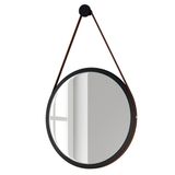 Espelho Decorativo Redondo 54cm Com Alça Adnet Escandinavo H01 Preto - Mpozenato