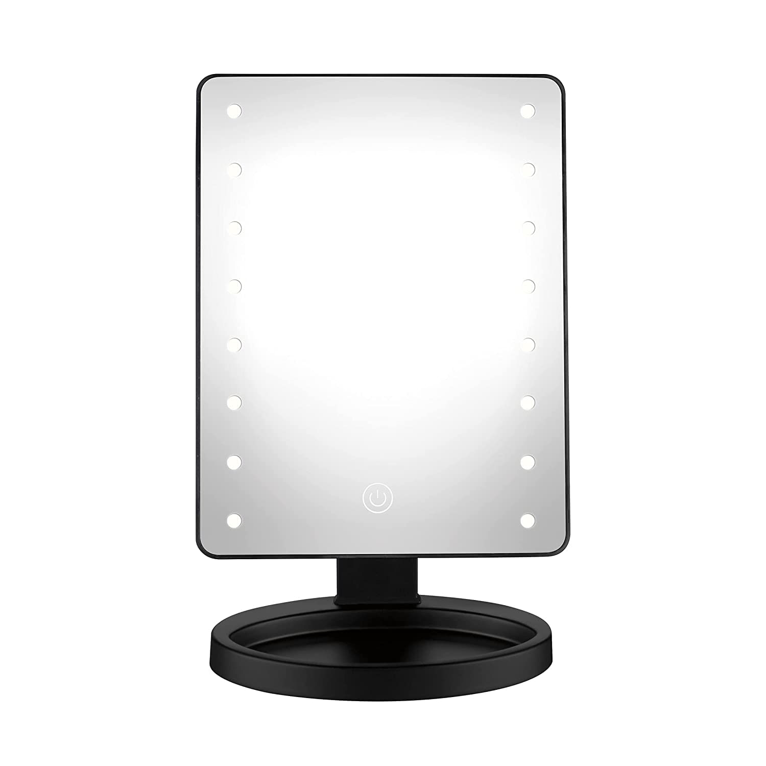 Conair Reflexões Led Iluminado Vanity Makeup Mirror Com Tela Sensível Ao Toque Ampliação 1x Acabamento Preto Contagem 1.0