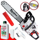 Motosserra Toyama Tcs58h Á Gasolina 2t 55cc 3,2hp 12.000rpm Sabre 18 Polegadas Ponta Rolante Robusta E De Alta Potência + Óleo Stihl 2t