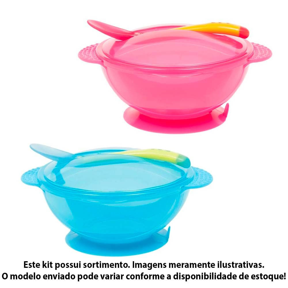 Kit Refeicao Infantil Prato Bowl 400ml Sortido Buba