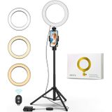 Luz Do Anel De Selfie Com Suporte De Tripé E Suporte De Telefone Led Circle Lights Halo Iluminação Para Make Up Live Steaming Photo Photography Vlogg