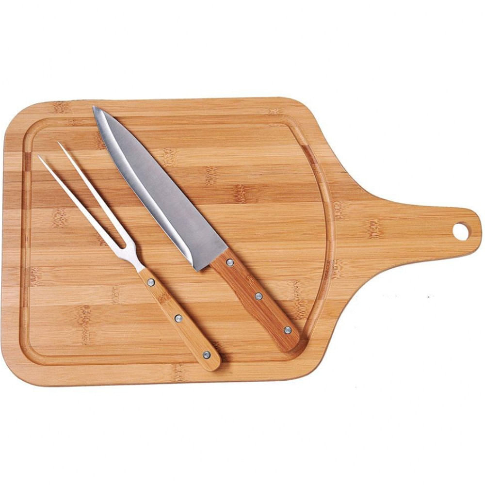 Conjunto Para Churrasco Bamboo Mor 3360 - 3 Peças