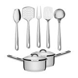 Conjunto De Panelas Solar 16cm 1,4l Com 5 Utensílios Inox Extrata Tramontina