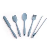 Kit De Utensílios De Silicone Com 5 Peças Azul - Oikos