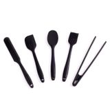 Kit De Utensílios De Silicone Com 5 Peças Preto - Oikos