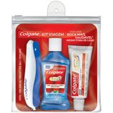 Kit Viagem Colgate Escova+creme Dental+solução Bucal 60ml