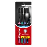 Escova Dental Colgate Slim Soft Black Macia Cores Sortidas 4 Unidades