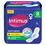 Absorvente Intimus Com Abas Malha Seca Noturno Gel 8 Unidades