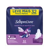 Absorvente Sempre Livre Adapt Plus Noite E Dia Seca Com Abas 32 Unidades