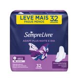 Absorvente Sempre Livre Adapt Plus Noite E Dia Suave Com Abas 32 Unidades