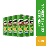 Combo Batata Pringles Creme E Cebola 6 Unidades