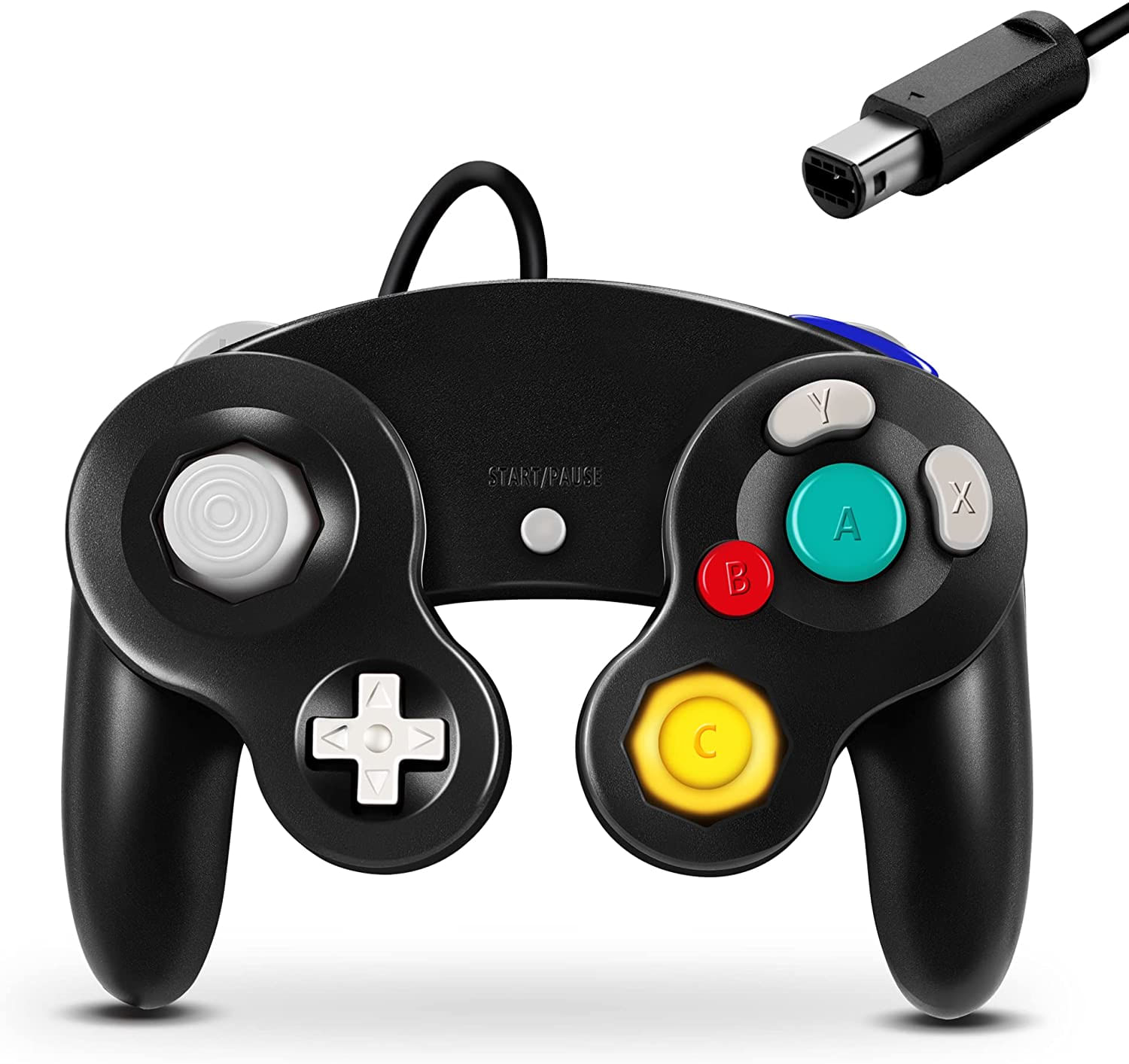Gamecube Controller Classic Wired Controller Compativel Com Wii Nintendo Gamecube Com Joystick De Gamepad Atualizado preto Carrefour