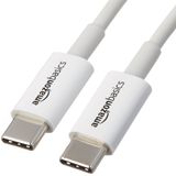 Cabo Carregador Usb Basics Usb Tipo-c Para Usb Tipo-c 2.0 - 6 Pés (1,8 Metros) - Branco