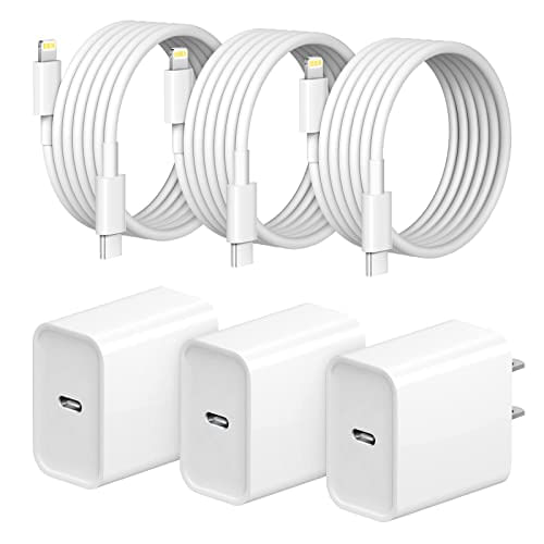 【apple Mfi Certified】 Iphone Fast Charger, 3+3pack 20w Usb