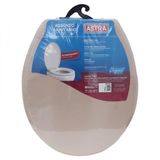 Assento Sanitário Almofadado Astra Oval Universal Bege Claro