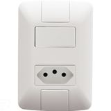 Conjunto 4x2 Com 1 Interruptor Simples 6 A 250 V E 1 Tomada 2p+t 20 A 250 V Tramontina Aria Branco Tramontina