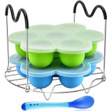 Silicone Egg Bites Conjunto De Molde De 4, Rack De Vapor Com Alça Resistente Ao Calor E Colher, Reusable Sous Vide Egg Poacher Com Tampa Se Encaixa E