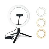 Iluminador Led Tripé Ring Light Usb 8´´ 20cm 3500k 5500k