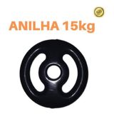 Anilha 15kg Emborrachada Super Premium Preta Academia/casa