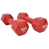Par De Halter Sextavado Em Vinil Ahead Sports 3kg Vermelho