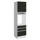 Torre Quente Madesa Glamy 1 Porta 3 Gavetas Branco Preto