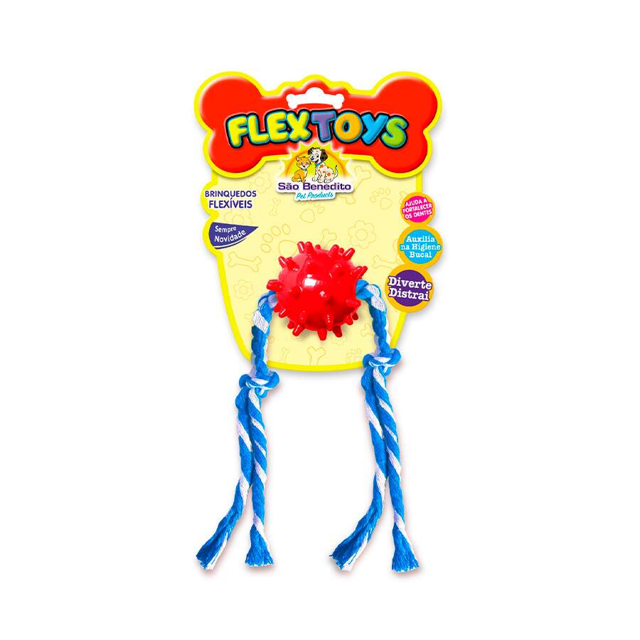 Brinquedo São Benedito Pet Bola Dental Maciça Com Cravo Vermelha Para Cães  - Tamanho P